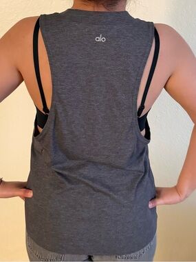 ALO Yoga Charcoal Gray Muscle Tank